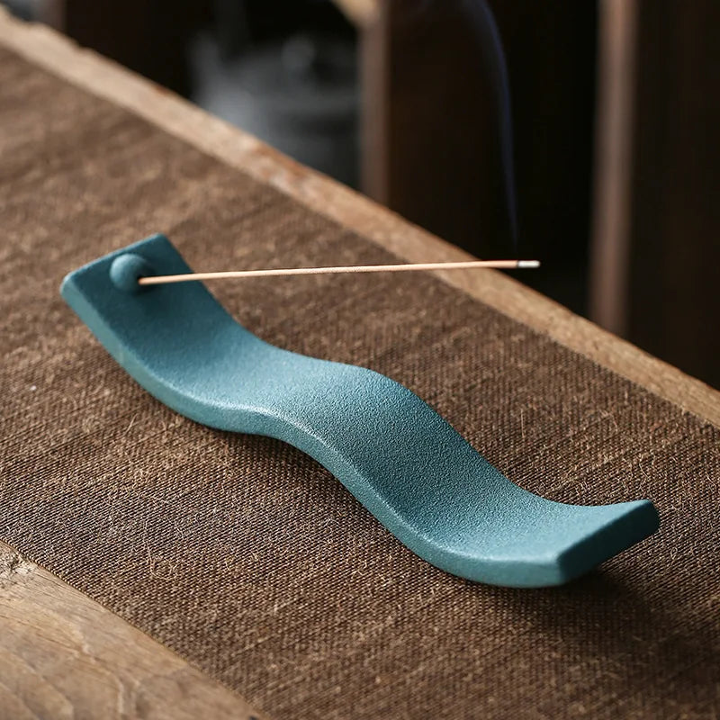 Creative Rough Ceramic Thread Incense Holder – Handmade Lying Stick Burner for Home & Yoga Room Decor - Image 6