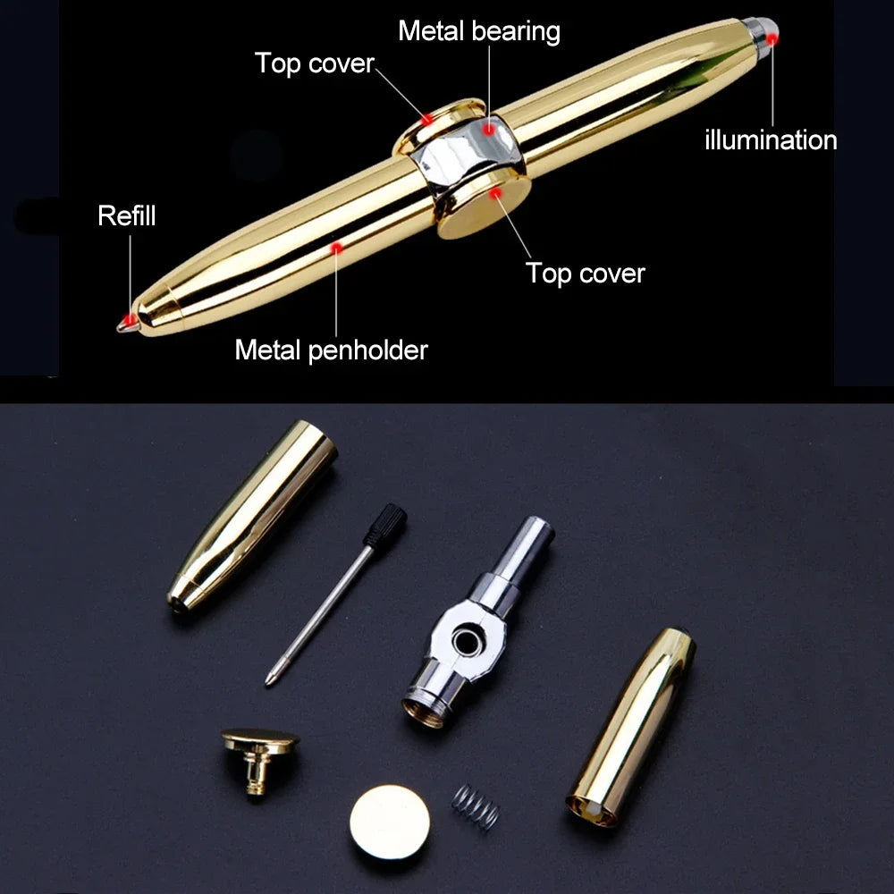 Multifunctional Decompression Finger Rotate Luminous Gyro Pen - Image 5