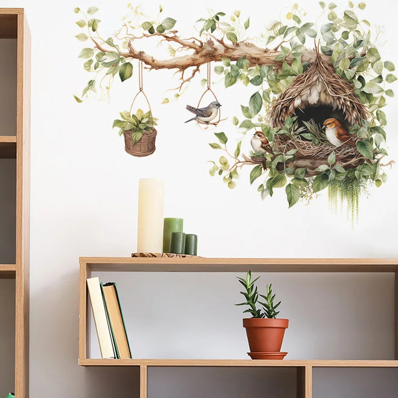Large Chinese Style Tree Branch & Bird Wall Stickers – Self-Adhesive Decals for Living Room & Bedroom Decor - Image 4