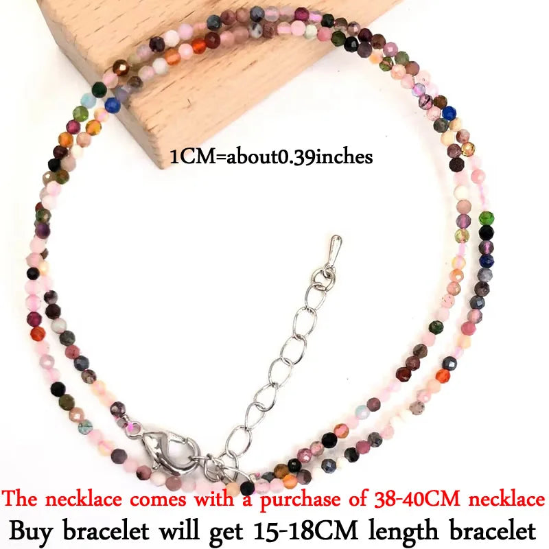 2–3mm Natural Stone Beaded Necklace – Handmade Mini Crystal Healing Jewelry for Women - Image 9