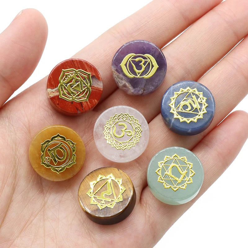 7PCS Seven Chakras Natural Crystal Set – Amethyst, Sodalite, Clear Quartz & More for Reiki, Yoga & Aura Healing - Image 2