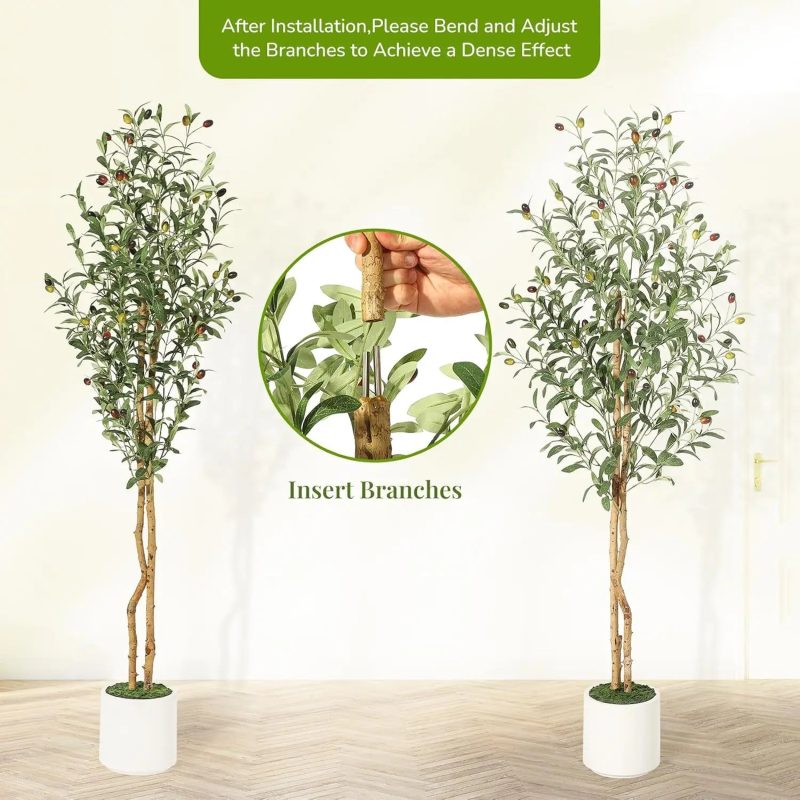 Artificial Olive Tree, 5ft/6ft/7ft Tall Faux Artificial Plant - Image 11