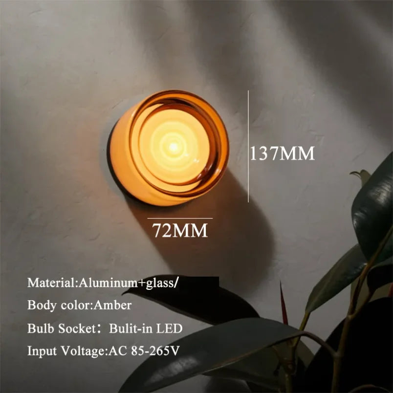 Modern Glass Round Wall Sconce Light Fixtures - Image 2