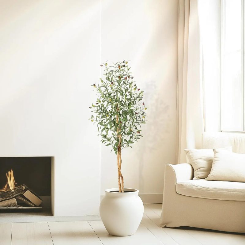 Artificial Olive Tree, 5ft/6ft/7ft Tall Faux Artificial Plant - Image 3