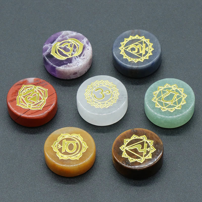 7PCS Seven Chakras Natural Crystal Set – Amethyst, Sodalite, Clear Quartz & More for Reiki, Yoga & Aura Healing - Image 3