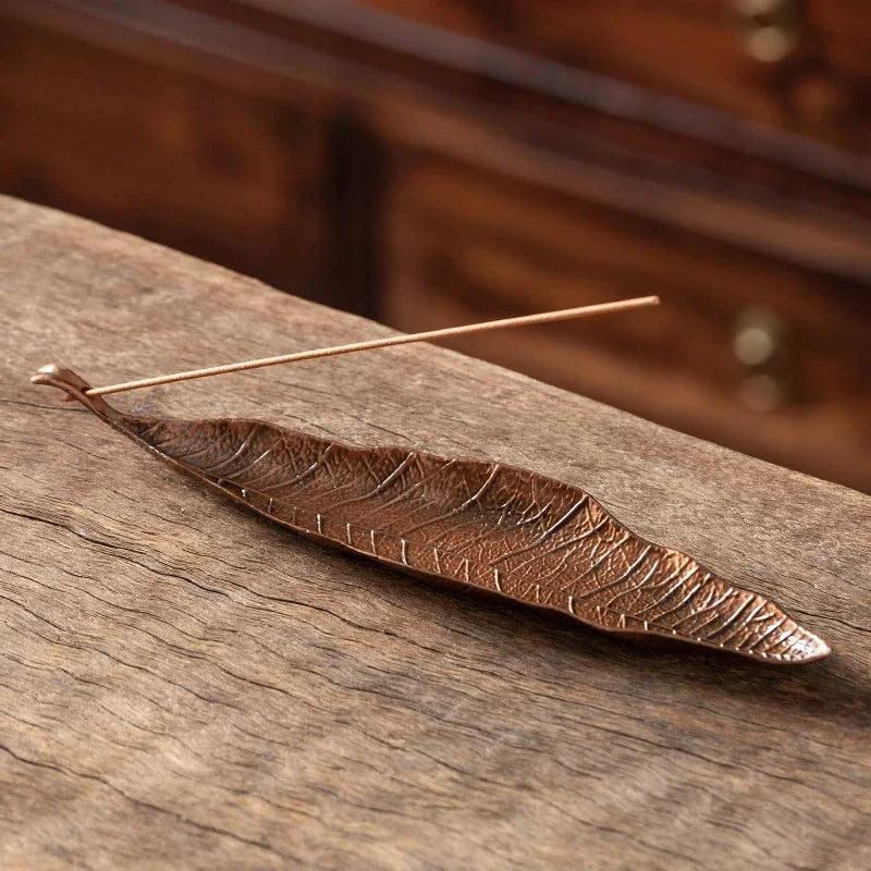 Incense Holder Ash Catcher Long Leafs Censer Meditation Home Decor - Image 5